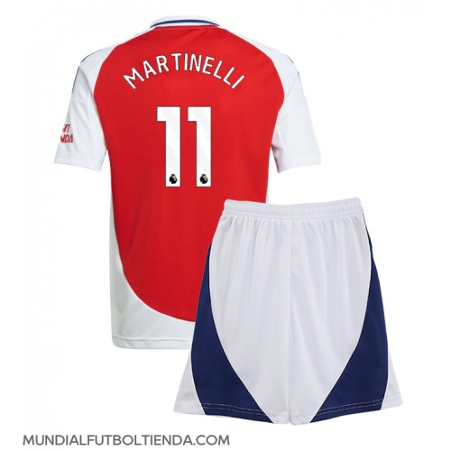 Camiseta Arsenal Gabriel Martinelli #11 Primera Equipación Replica 2024-25 para niños mangas cortas (+ Pantalones cortos)